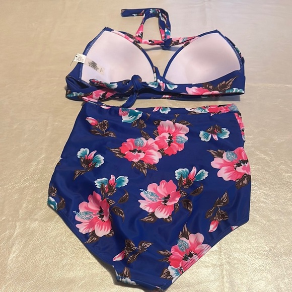 COCOSHIP Blue Floral Bikini - Picture 3 of 9